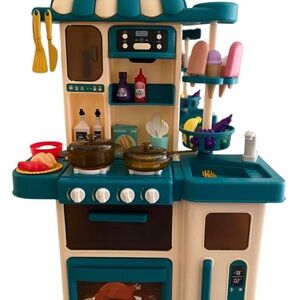 Blue/Cream Kitchen Set with Modern Design for kids. Have multiple only in box